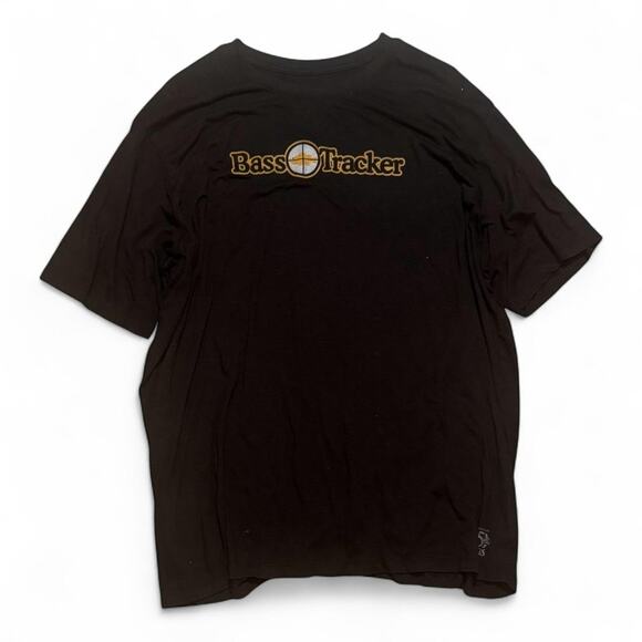 Bass Tracker Fishing Graphic Tee Black Tri Blend Tag 3XL Fits XL XXL Soft - Picture 1 of 5